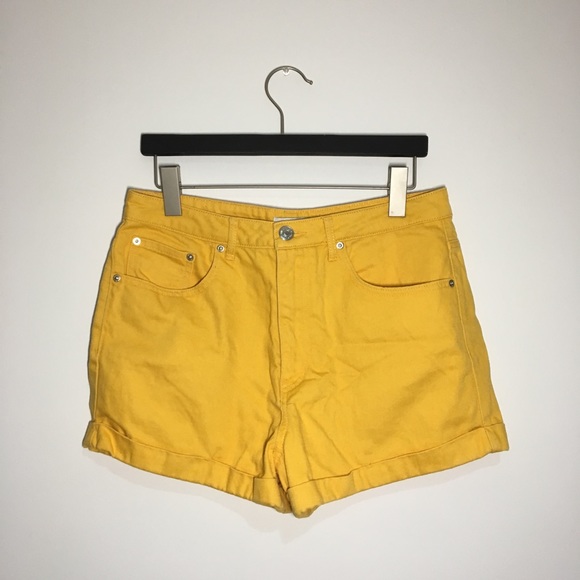 Mustard yellow high waisted shorts - Picture 1 of 3